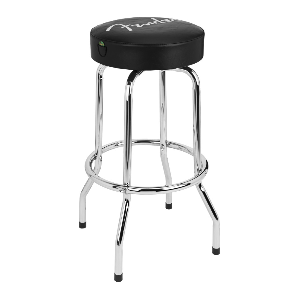 Fender フェンダー Spaghetti Logo Pick Pouch Barstool Black/Chrome 30" スツール バースツール 椅子