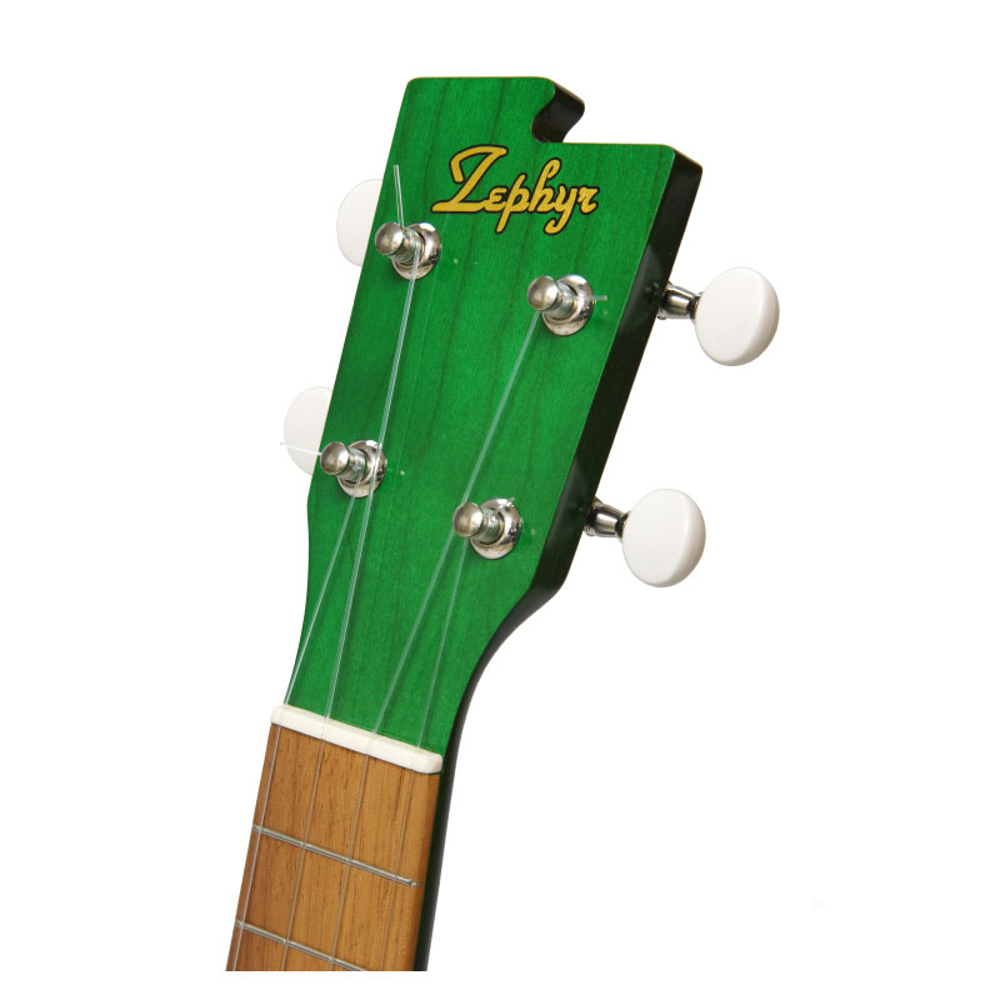 ZEPHYR No.22-G ソプラノウクレレ リーフグリーン ヘッド画像