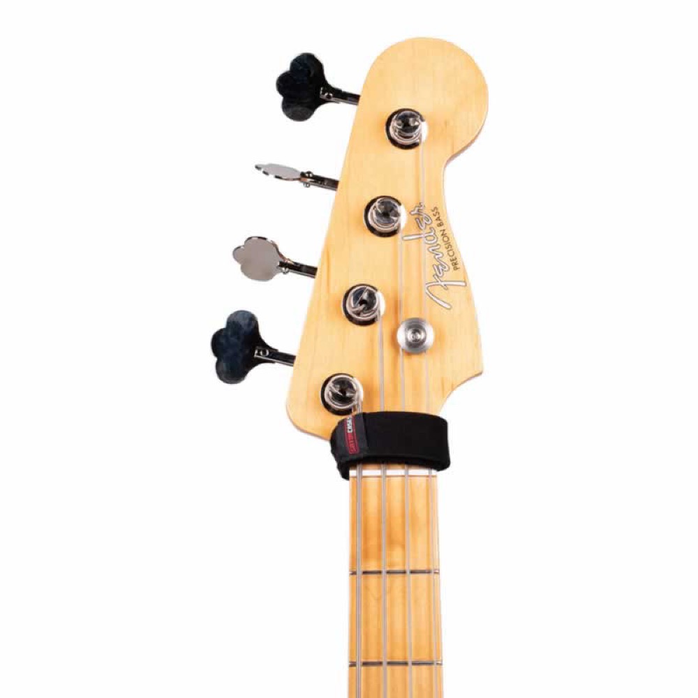 Gator Frameworks GTR-FRETMUTESM-1BK(S) フレットミュート スモールサイズ 6弦エレキギター/アコースティックギター/4弦ベース用 ベース取り付けイメージ