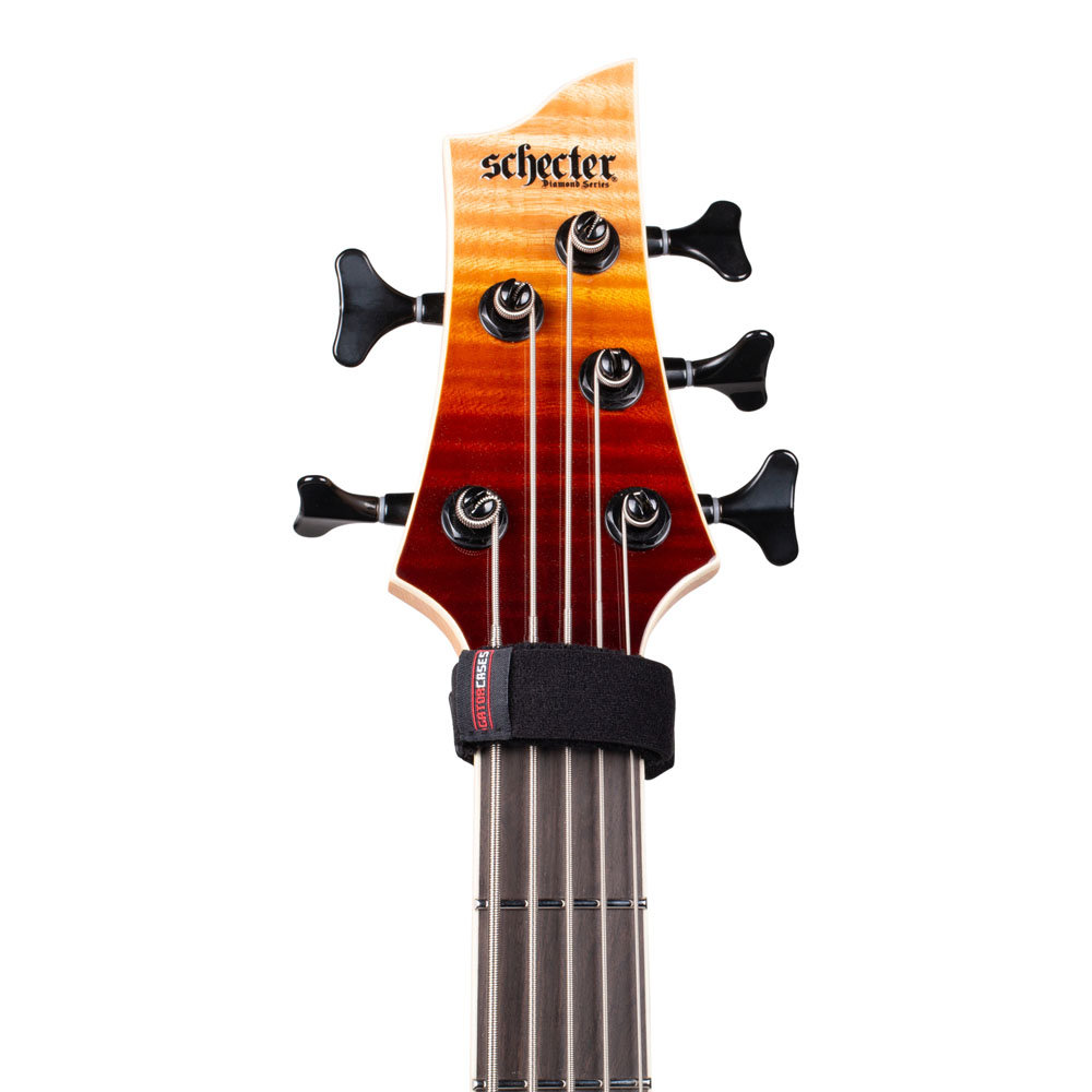 Gator Frameworks GTR-FRETMUTESM-1BK(M) フレットミュート ミディアムサイズ 7弦ギター/クラシックギター/5弦ベース用 5弦ベース使用イメージ