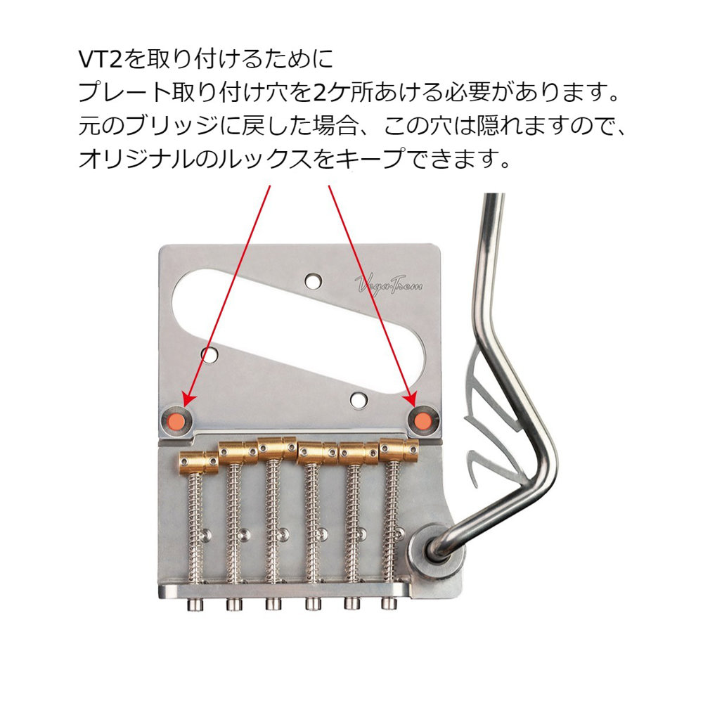 Vega-Trem ベガトレム VT2 Teletrem modern without VT Logo arm テレキャスター用ブリッジ プレート画像