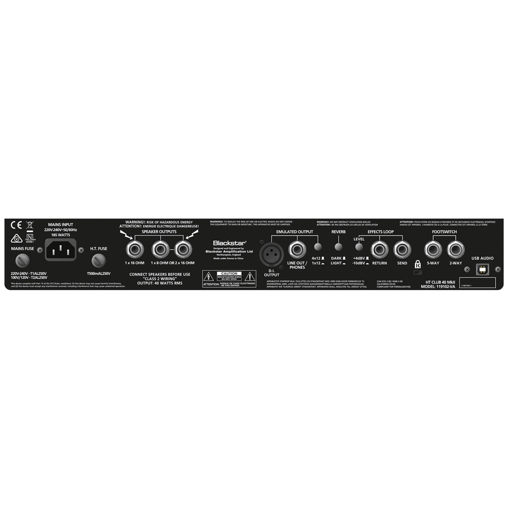 BLACKSTAR ブラックスター HT-CLUB 40 mk2 COMBO 40W ギターアンプコンボ 詳細画像