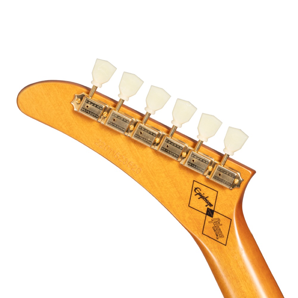 Epiphone エピフォン 1958 Korina Explorer White Pickguard Aged Natural エレキギター ヘッド裏