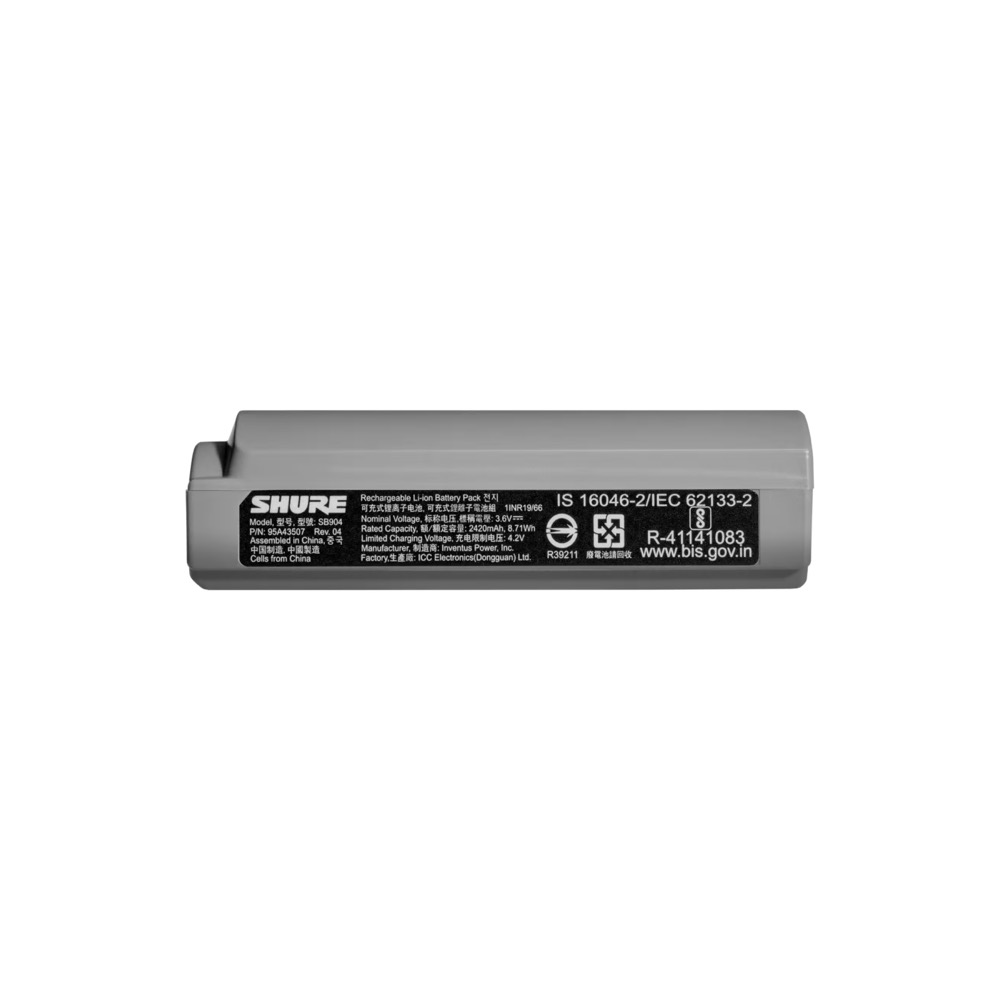 SHURE シュア SB904 ワイヤレスシステム用リチウムイオン充電池