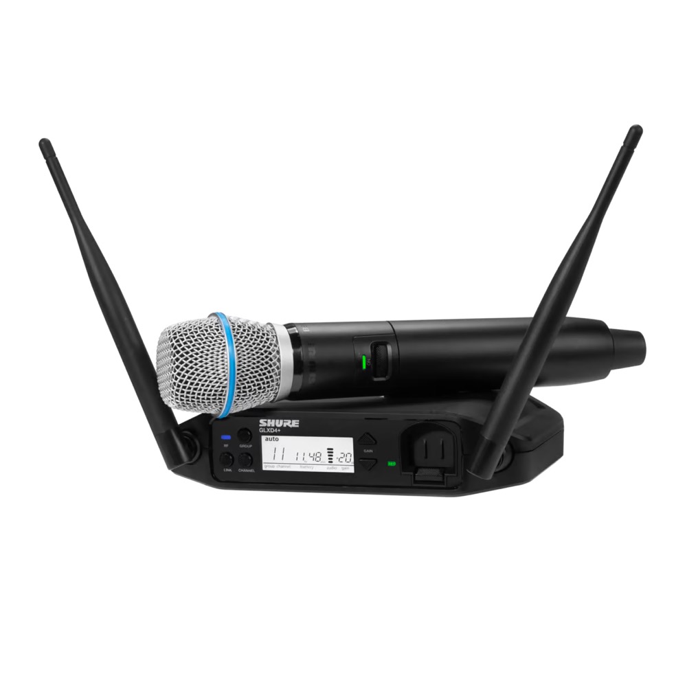 SHURE シュア GLXD24+J/B87A-Z2 ボーカル用ワイヤレスシステム 2.4GHz帯 ハンドヘルド型送信機 テーブルトップ型受信機