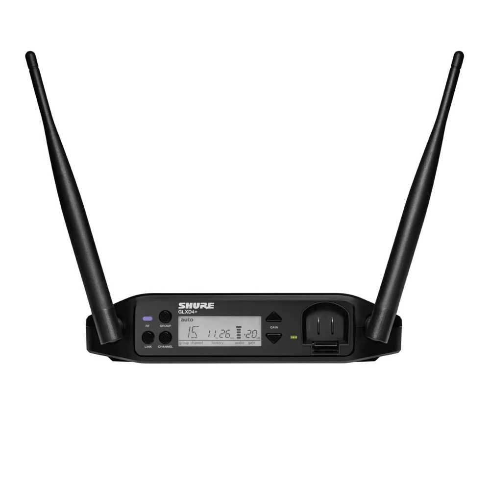 SHURE シュア GLXD24+J/B87A-Z2 ボーカル用ワイヤレスシステム 2.4GHz帯 ハンドヘルド型送信機 テーブルトップ型受信機 受信機画像