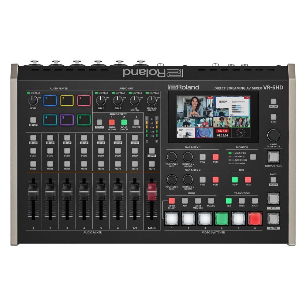 ROLAND ローランド VR-6HD Streaming AV Mixer ストリーミングAVミキサー トップ画像