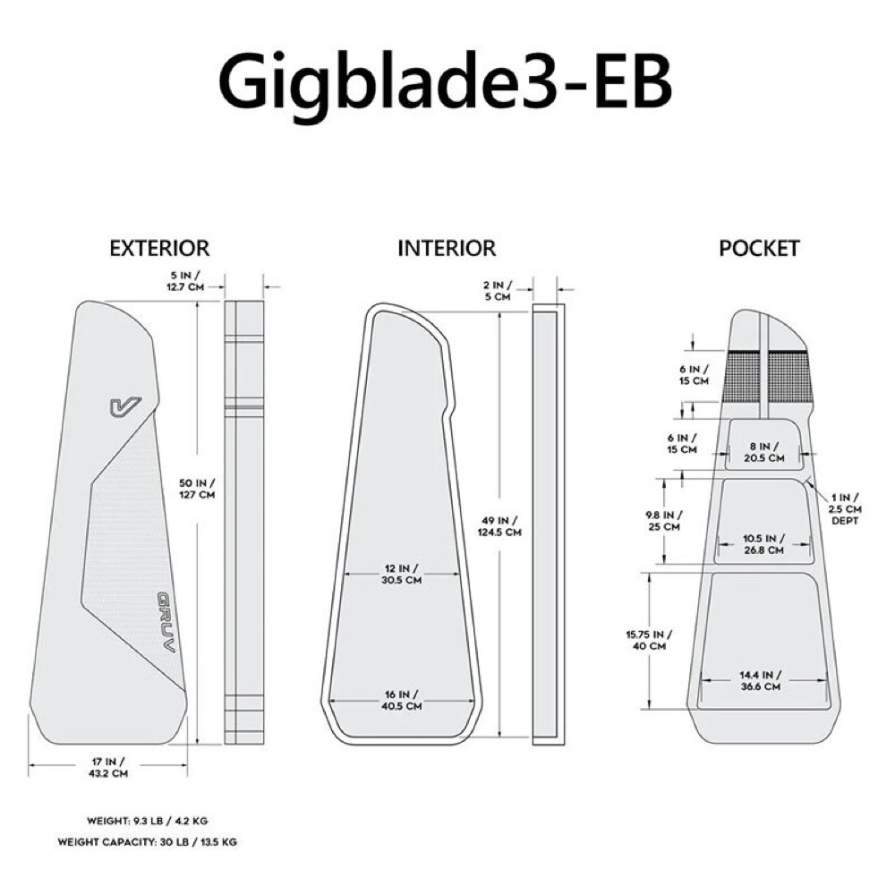 Gruv Gear グルーブギア GigBlade3 EB エレキベース用ギグバッグ 詳細画像