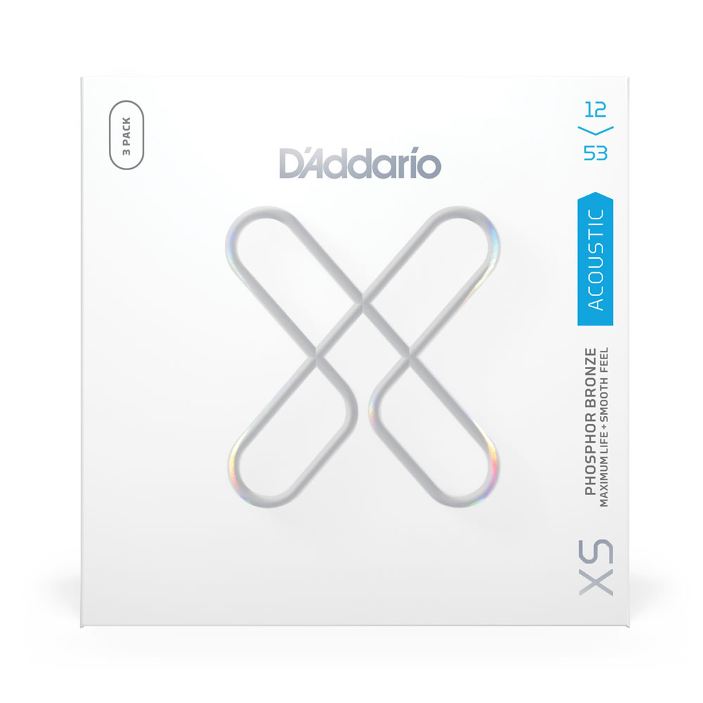 【3セットパック】 D’Addario ダダリオ XSAPB1253-3P  XS Phosphor Bronze 12-53 アコースティックギター弦 フォスファーブロンズ