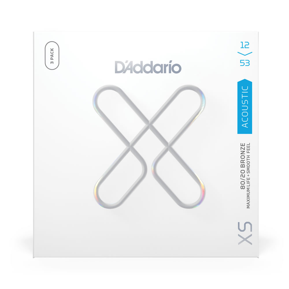 【3セットパック】 D’Addario ダダリオ XSABR1253-3P XS 80/20 BR Regular Light 12-53 アコースティックギター弦 コーティング弦 80/20ブロンズ