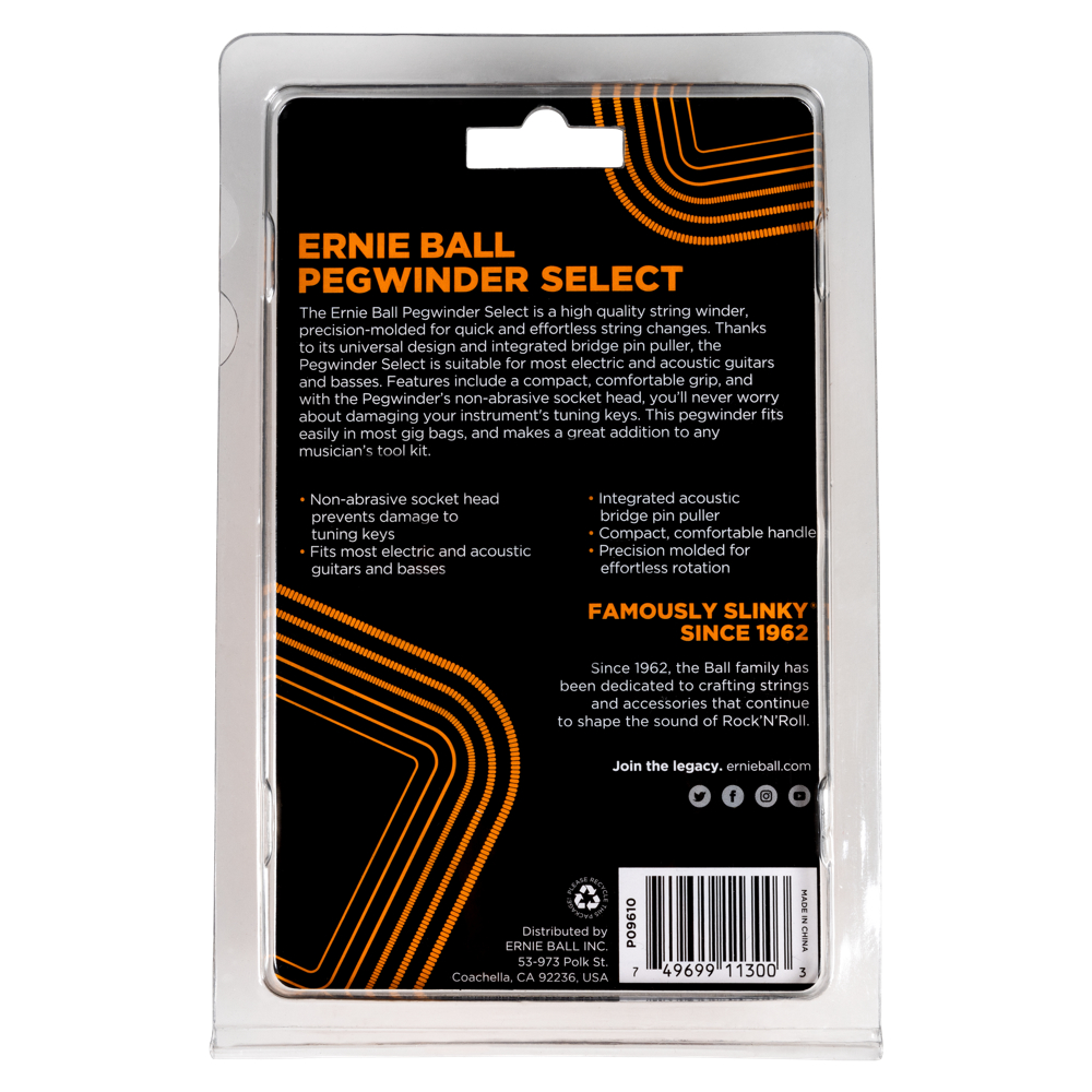 ERNIE BALL アニーボール EB 9610 PEGWINDER SELECT ペグワインダー ギター用弦巻き パッケージ裏