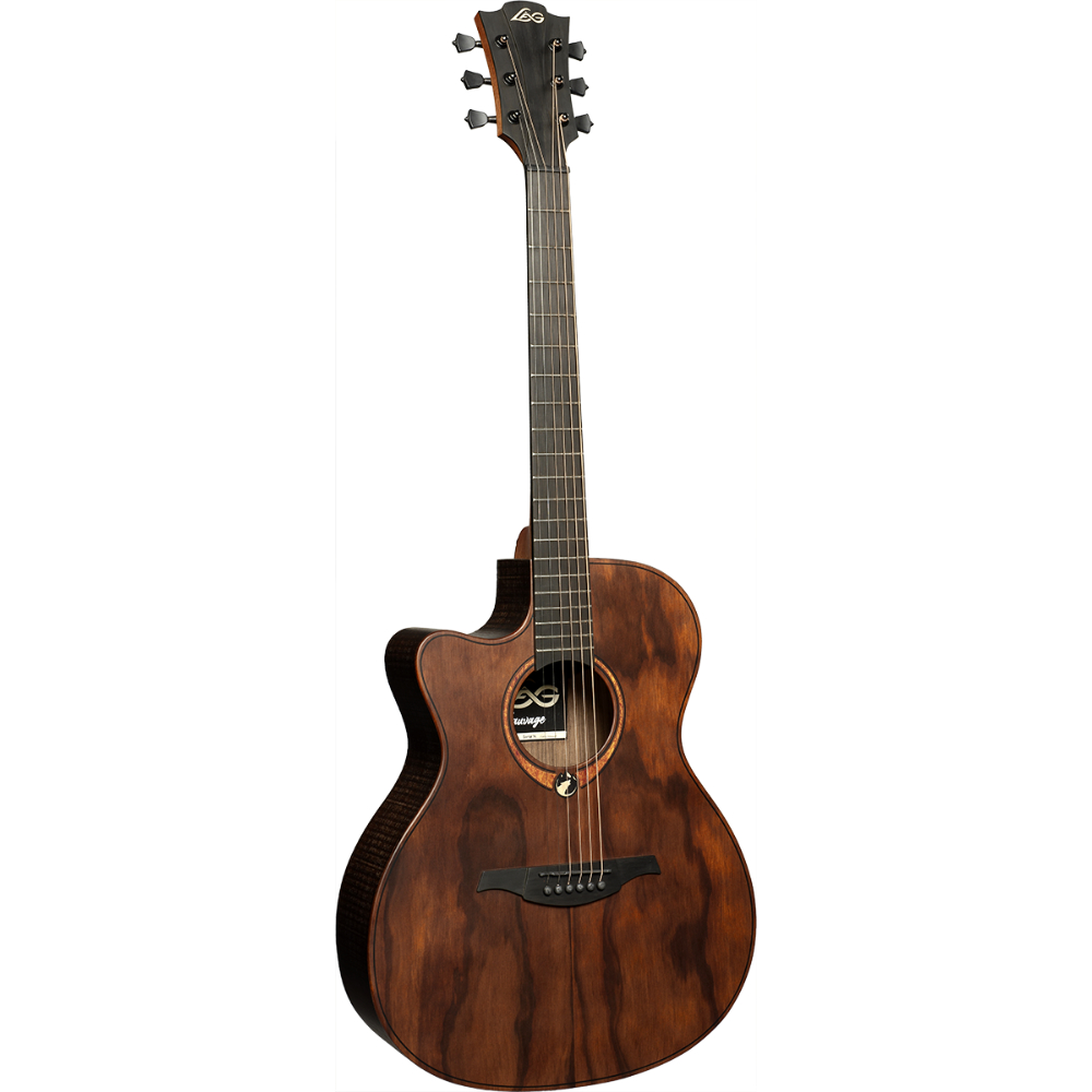LAG GUITARS ラグギターズ LAG SAUVAGE-L-ACE レフティー 左利き用 サベージシリーズ オーディトリアム カッタウェイ エレアコ ブランコウッド（FSC認証材）使用 アコースティックギター ボディトップ画像