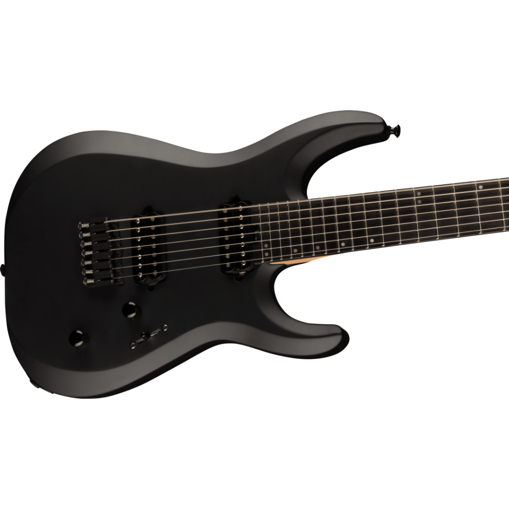 Jackson ジャクソン Pro Plus Series DINKY Modern MDK7 HT Satin Black 7弦エレキギター 斜めアングル画像