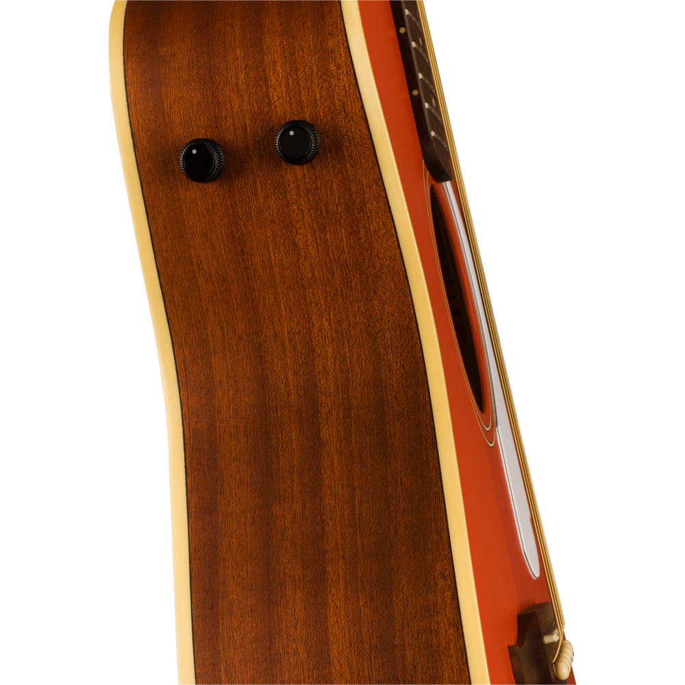 Fender フェンダー MALIBU PLAYER FRD WN Fiesta Red エレアコ アコースティックギター ボディ画像