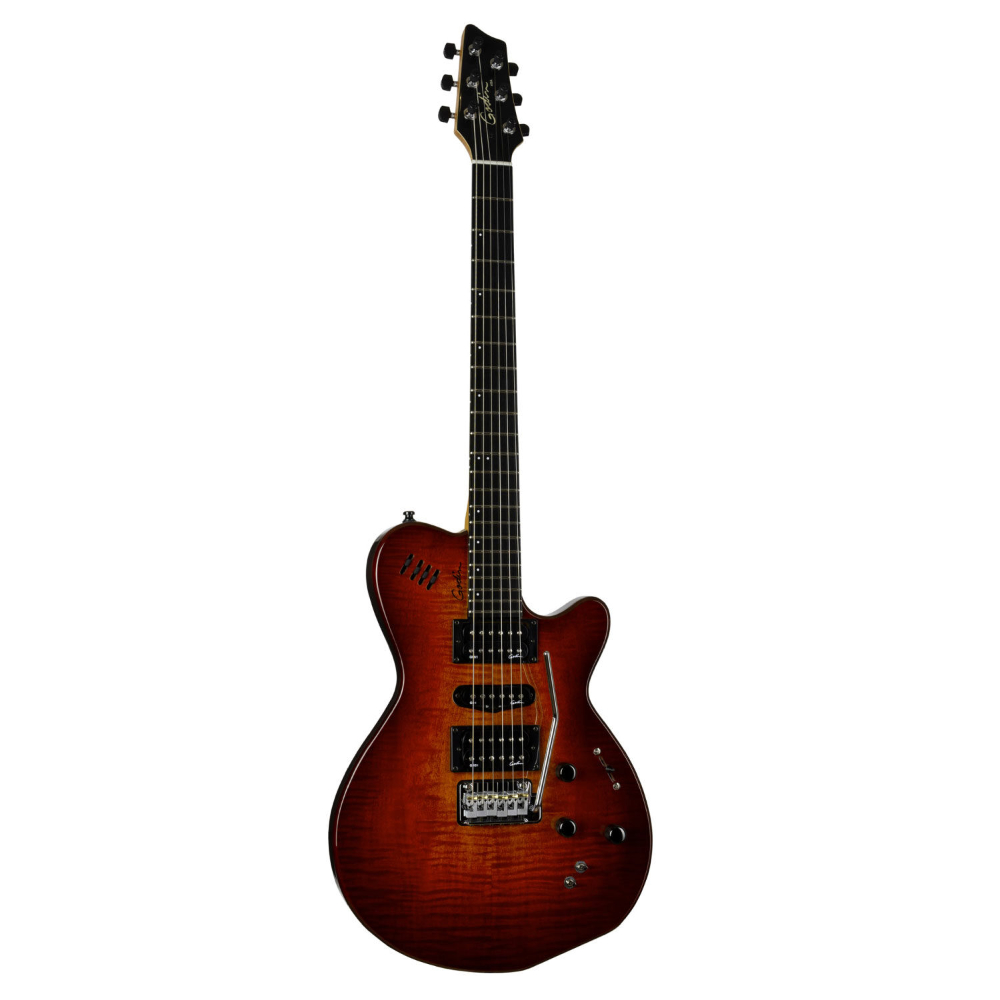 Godin ゴダン xtSA Flame Lightburst エレキギター アングル画像
