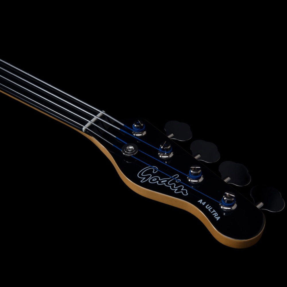 Godin ゴダン A4 Ultra Natural Fretless A/E エレクトリック セミアコースティックベース ヘッド画像