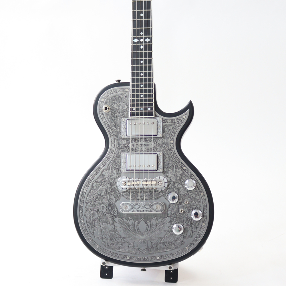 ZEMAITIS ゼマイティス THE PORTRAIT Metal Front HISASHI Signature Model Black エレキギター ボディトップ画像