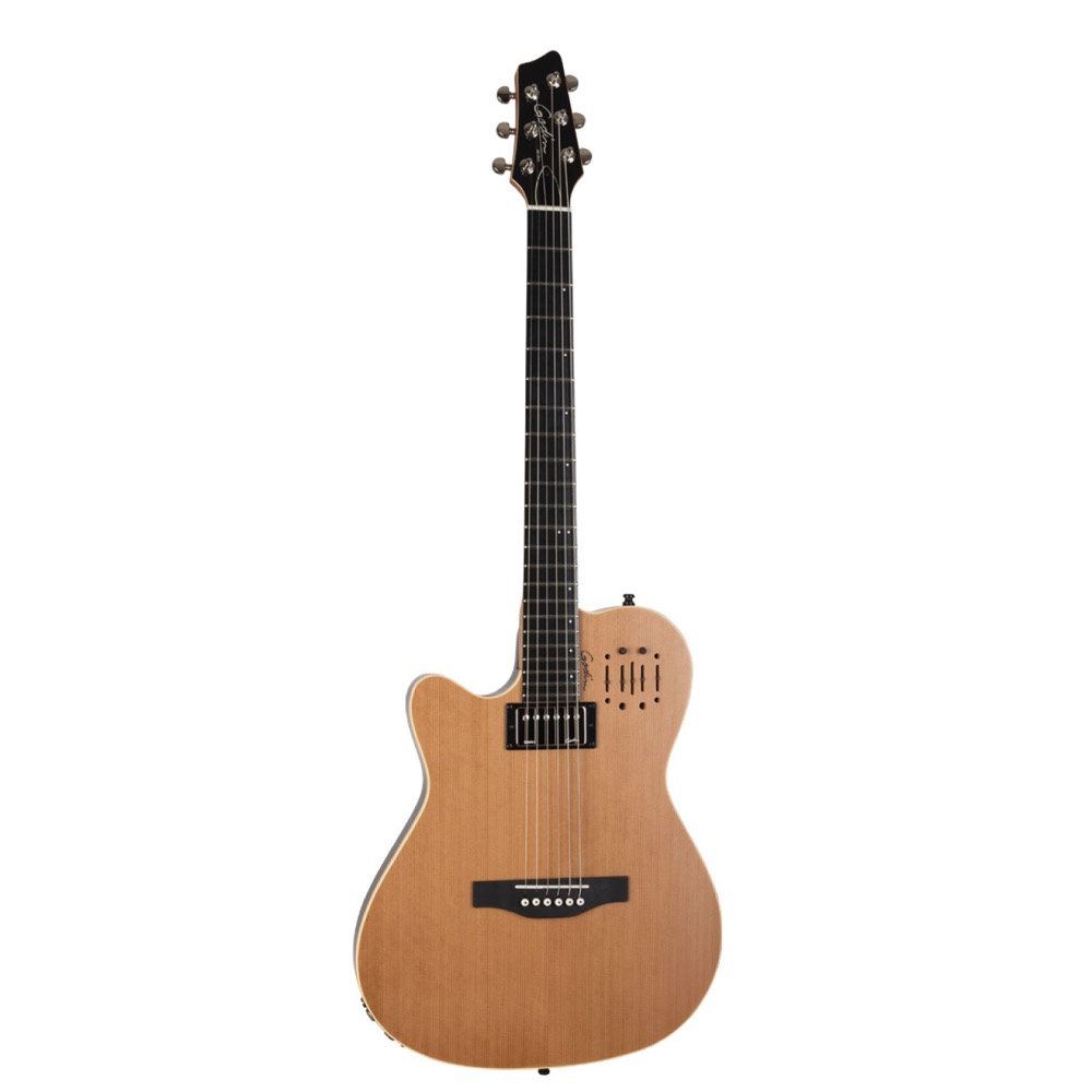 Godin ゴダン A6 ULTRA Natural SG Left-Handed レフトハンドモデル エレクトリックアコースティックギター 斜めアングル画像