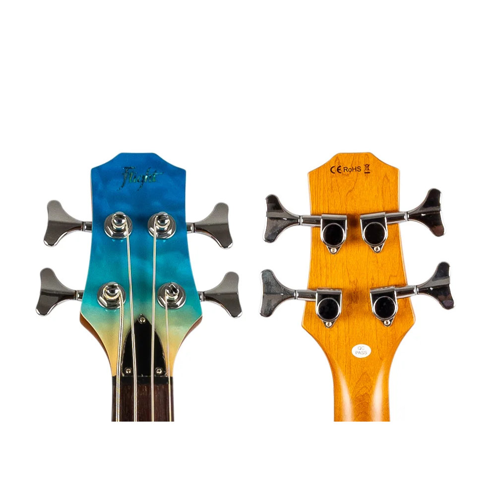 Flight フライト FUR-MB-TBL Mini Bass ミニエレキベース ヘッド表、ヘッド裏、ペグ