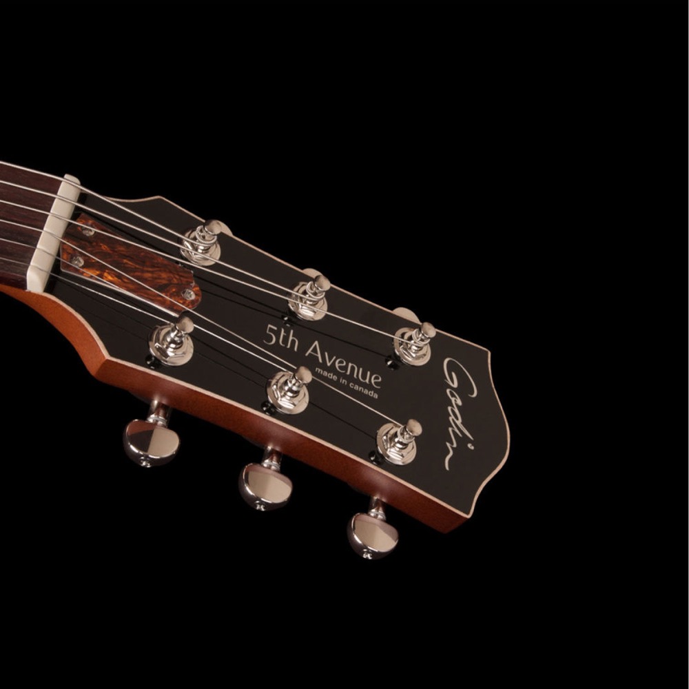 Godin ゴダン 5th Avenue Kingpin P90 Cognac Burst Left-Handed レフトハンドモデル エレキギター ヘッド画像