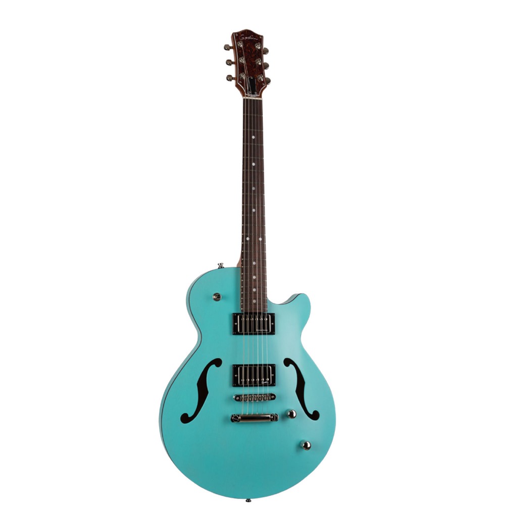 Godin ゴダン Montreal Premiere HT Laguna Blue エレキギター 斜めアングル画像