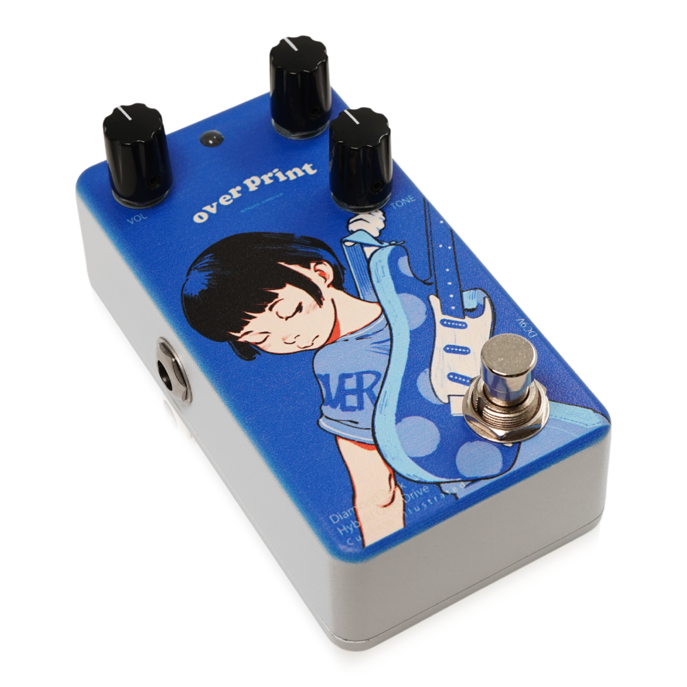 Animals Pedal アニマルズペダル Custom Illustrated over print Gyoshi DPHOD #01 オーバードライブ ギターエフェクター 斜めアングル画像