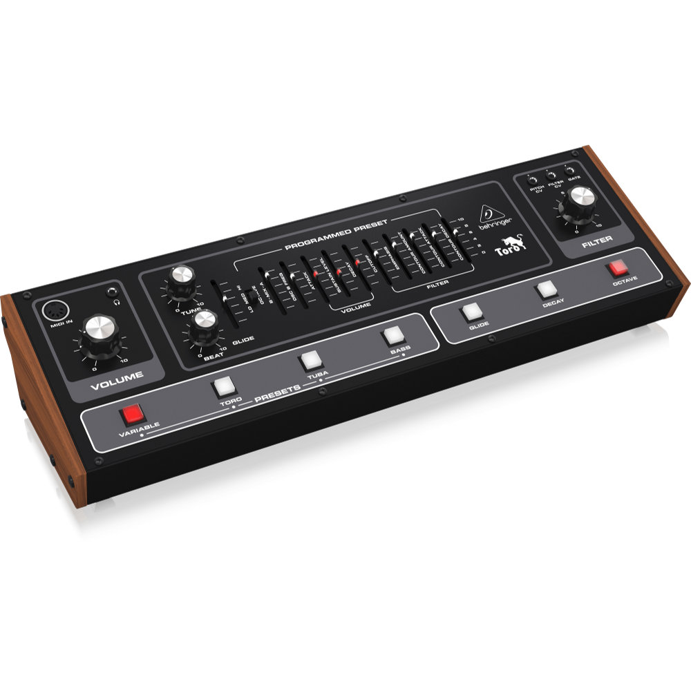 BEHRINGER ベリンガー TORO Analog Bass Synthesizer ベースシンセサイザー 左サイドからのアングル