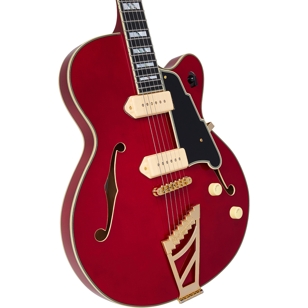 D’Angelico ディアンジェリコ Excel 59 Trans Cherry エレキギター フルアコ ボディ画像