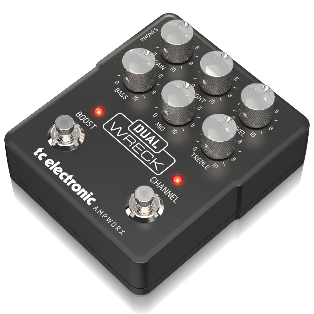 tc electronic DUAL WRECK PREAMP プリアンプ ディストーション ギターエフェクター 右斜めアングル画像