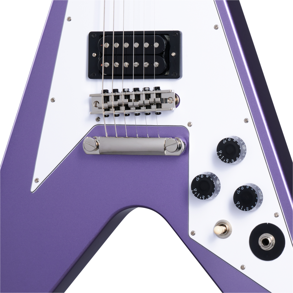 Epiphone エピフォン Kirk Hammett 1979 Flying V Purple Metallic エレキギター ボディ画像
