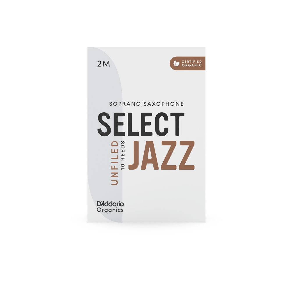 D’Addario Woodwinds ダダリオ ウッドウィンズ ソプラノサックス リード 10枚入り 硬さ:2M アンファイルドカット ダダリオ オーガニックス セレクトジャズ パッケージ正面