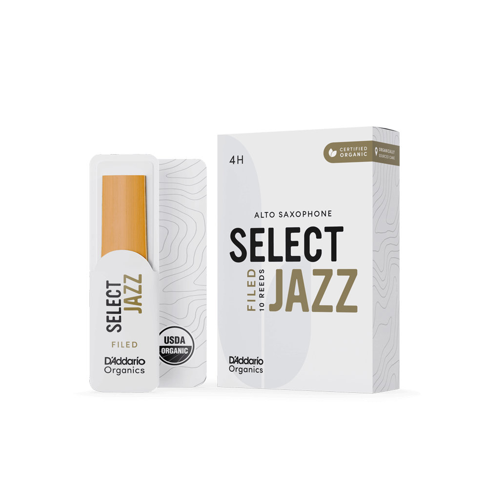D’Addario Woodwinds ダダリオ ウッドウィンズ アルトサックス リード 10枚入り 硬さ：4H ファイルドカット ダダリオ オーガニックス セレクトジャズ