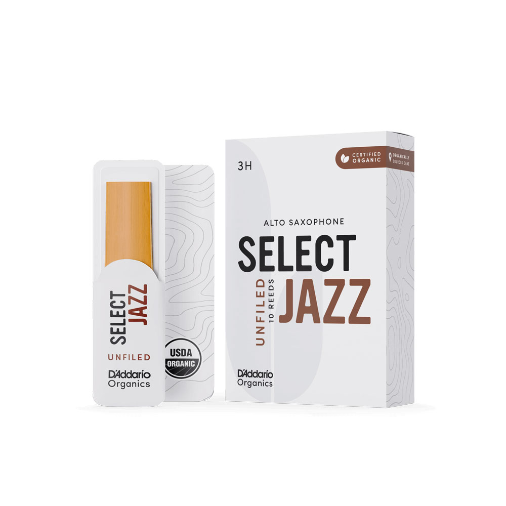 D’Addario Woodwinds ダダリオウッドウィンズ アルトサックスリード 10枚入り 硬さ：3H アンファイルドカット ダダリオ オーガニックスセレクトジャズ
