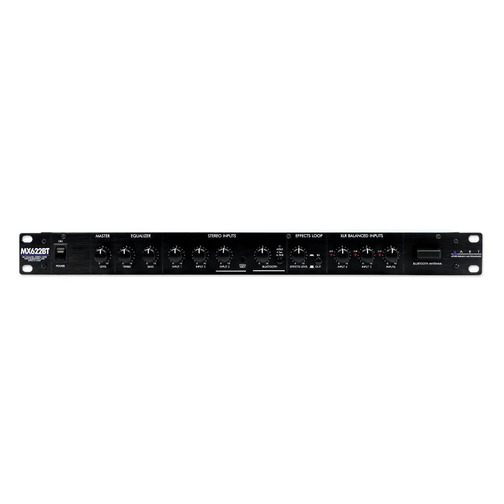 ART MX622BT 6チャンネル・ステレオ・ミキサー with Bluetooth & エフェクト・ループ