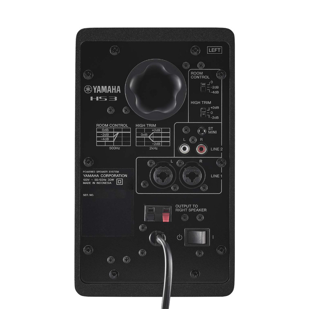 YAMAHA ヤマハ HS3 パワードスタジオモニタースピーカー 1ペア L側背面