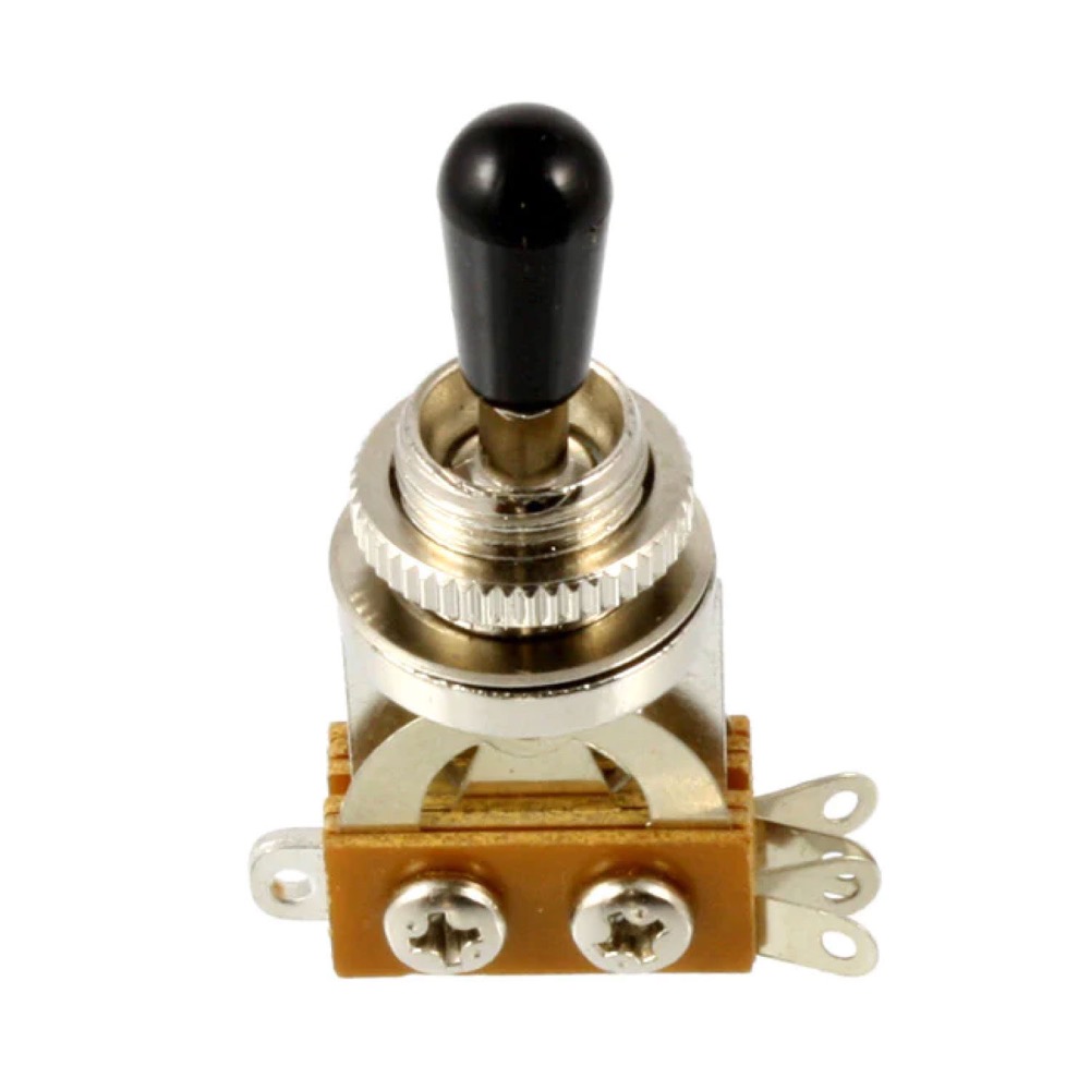 ALLPARTS オールパーツ EP-4364-000 Economy Short Toggle Switch Chrome W/ Black Knob トグルスイッチ