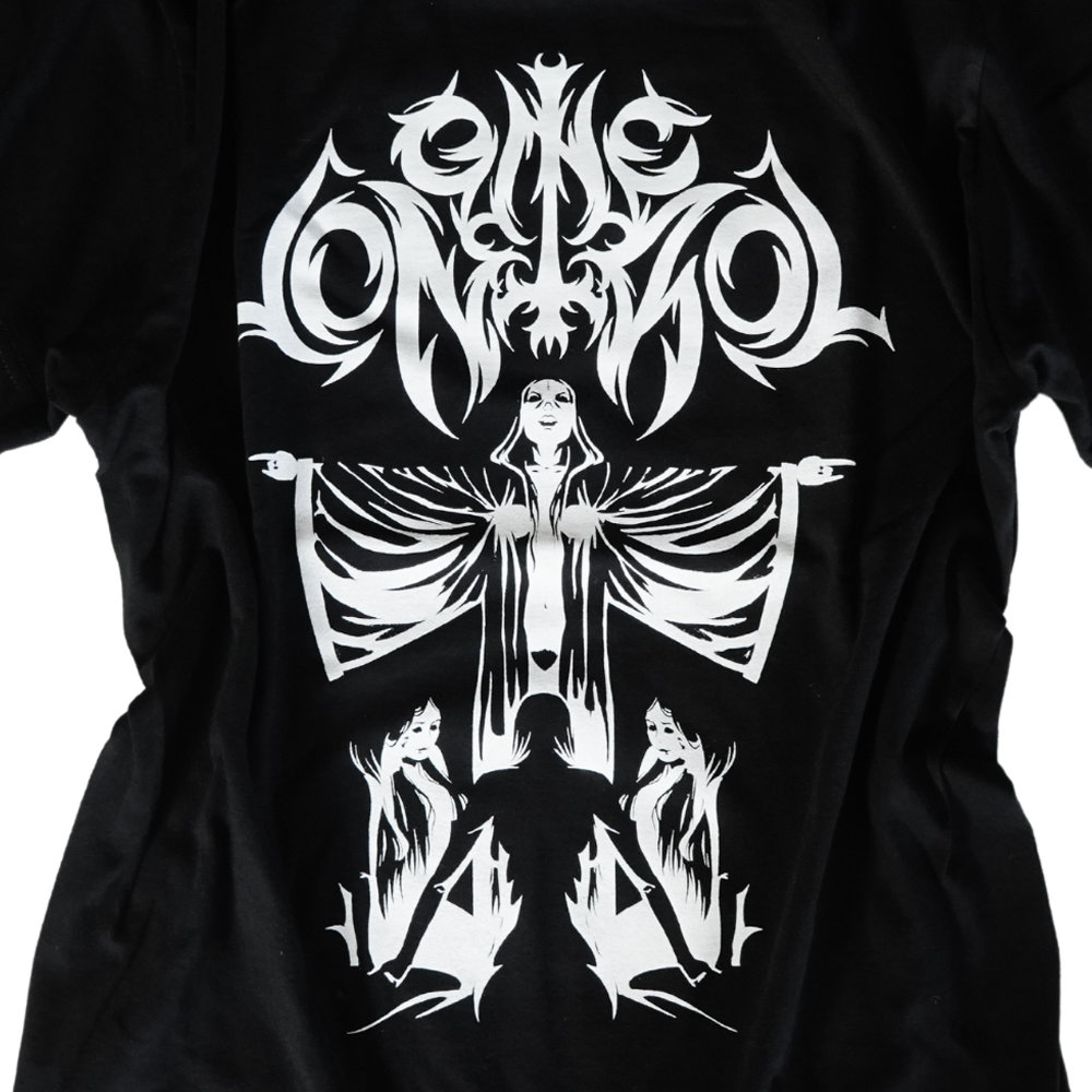 One Control ワンコントロール デスメタル風ロゴ Tシャツ ブラック Lサイズ 表ロゴ