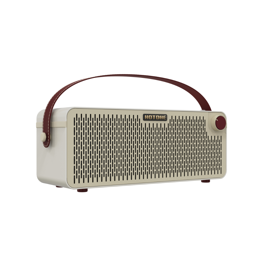 HOTONE ホットトーン Pulze Luna マルチモデリングアンプ Bluetoothスピーカー 小型アンプ 白 左斜めアングル画像