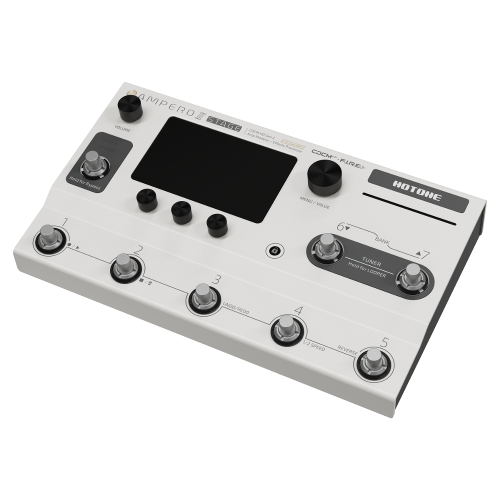 HOTONE ホットトーン AMPERO II STAGE アンプモデラー マルチエフェクター ギターエフェクター 斜めアングル画像