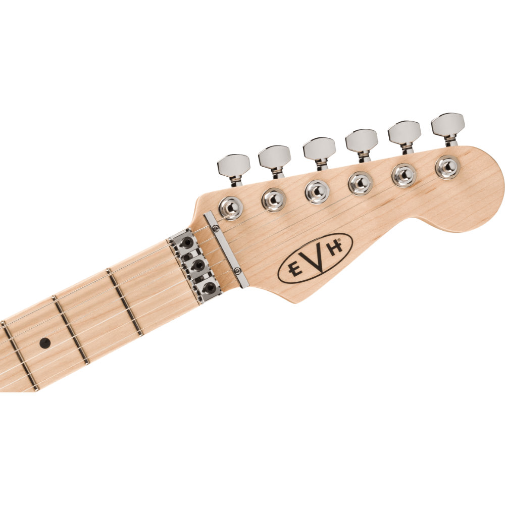 EVH Striped Series Circles White and Black エレキギター ヘッド表、ロックナット