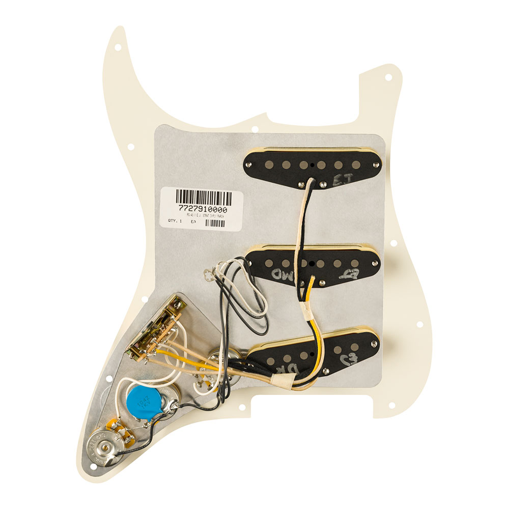 Fender フェンダー Pre-Wired Strat Pickguard Eric Johnson Signature Parchment 11 Hole PG 配線済みピックアップセット 背面