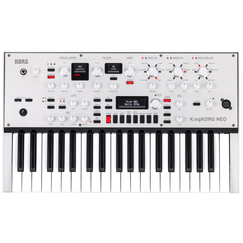 KORG KingKORG NEO シンセサイザー ボコーダー コルグ キングコルグ ネオ 正面、コントロール、鍵盤