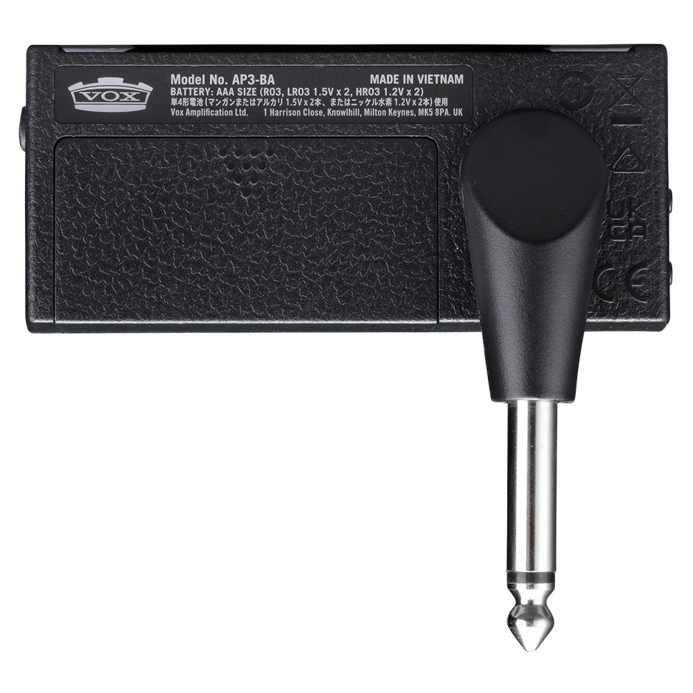VOX AmPlug3 Bass AP3-BA ボックス アンプラグ3 ベース用ヘッドホンアンプ エフェクター リズムマシン内蔵 背面・全体像