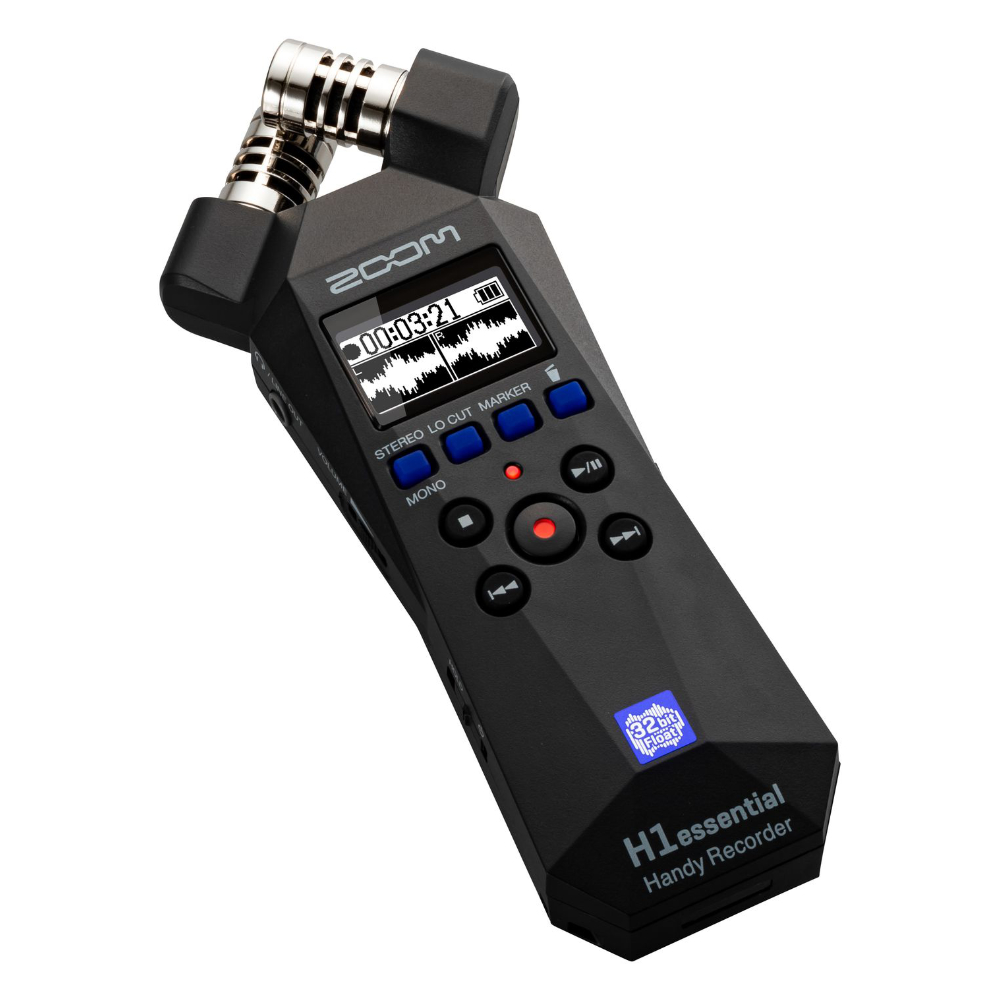 ZOOM ズーム H1essential 32bitフロート録音 essentialシリーズ ハンディーレコーダー 斜めアングル画像