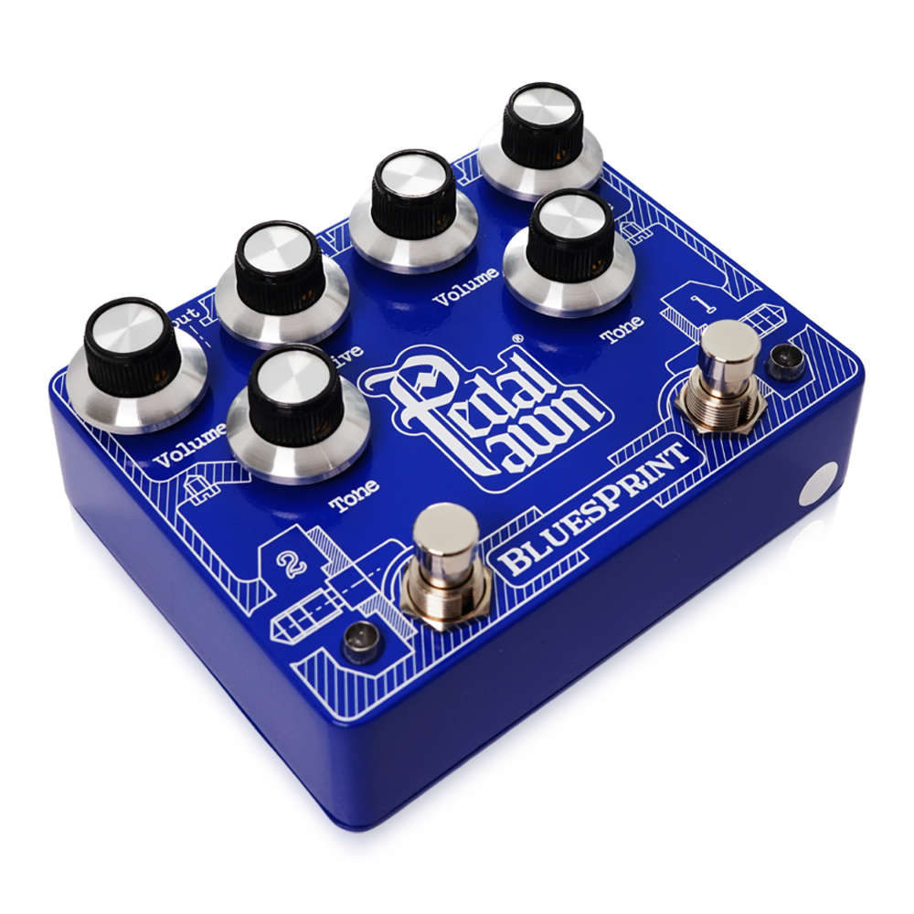 Pedal Pawn BLUESPRINT オーバードライブ ギターエフェクター フットスイッチ側サイドからのアングル