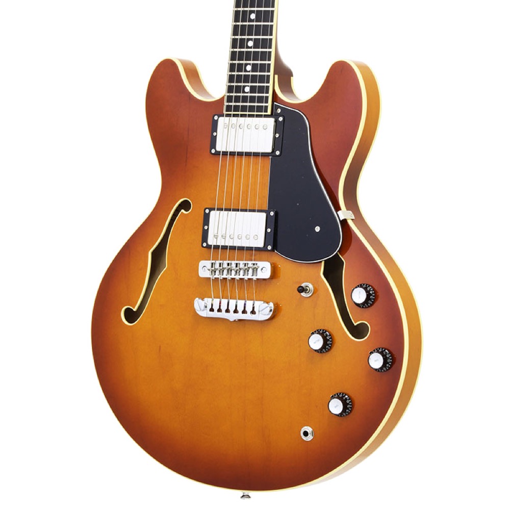 AriaProII アリアプロ2 TA-TONIC ALB Almond Burst セミアコースティックギター ハードケース付き ボディ画像