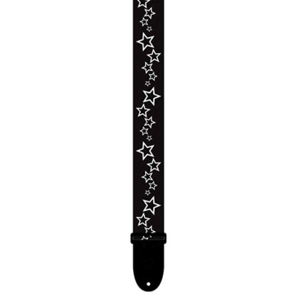 Perri’s ペリーズ LPCP-7022 2インチ Polyester B&W STAR ギターストラップ