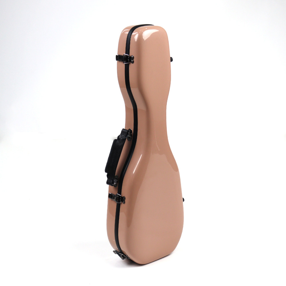 ウクレレケース アランフェス ARANJUEZ CAUK-16S ミルクティー 2299 スタンダード ソプラノ ソプラノロングネック 両対応 グラスファイバー製 ケースを立てた状態