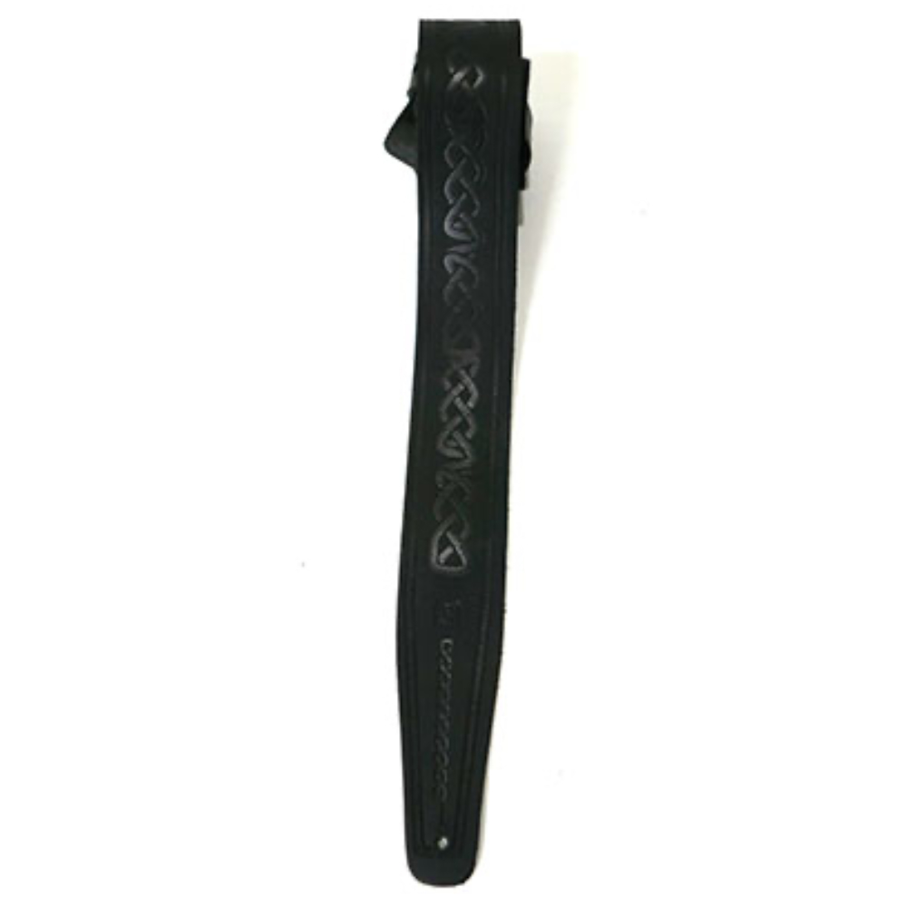 Perri’s ペリーズ P25FE-6904 2.5インチ Black Belt Leather エンボス加工 革 ギターストラップ