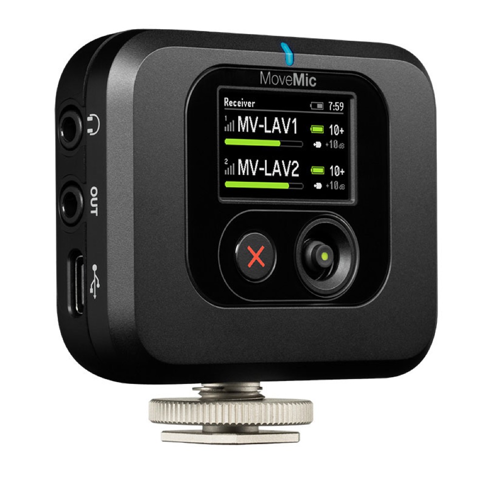 SHURE シュアー MV-TWO-KIT-J-Z6 MoveMic Two Receiver Kit 2チャンネルのクリップオンワイヤレスマイクロホン 受信機付き ワイヤレスマイク シュア レシーバー